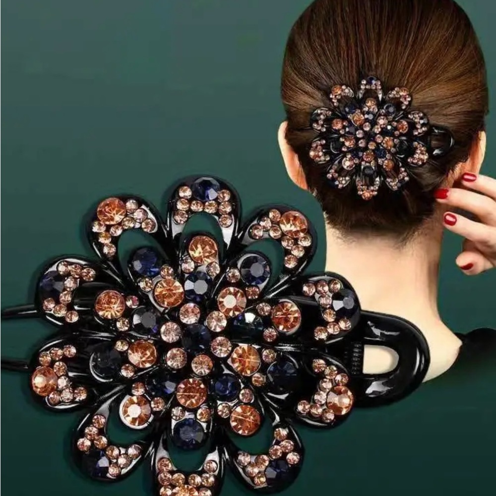NIP Rhinestone Flower Hair Clip - Picture 7 of 7
